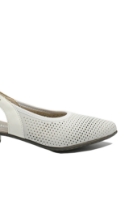 Imagine Pantofi decupați din piele naturală albi cu buline perforate RIK47066-80