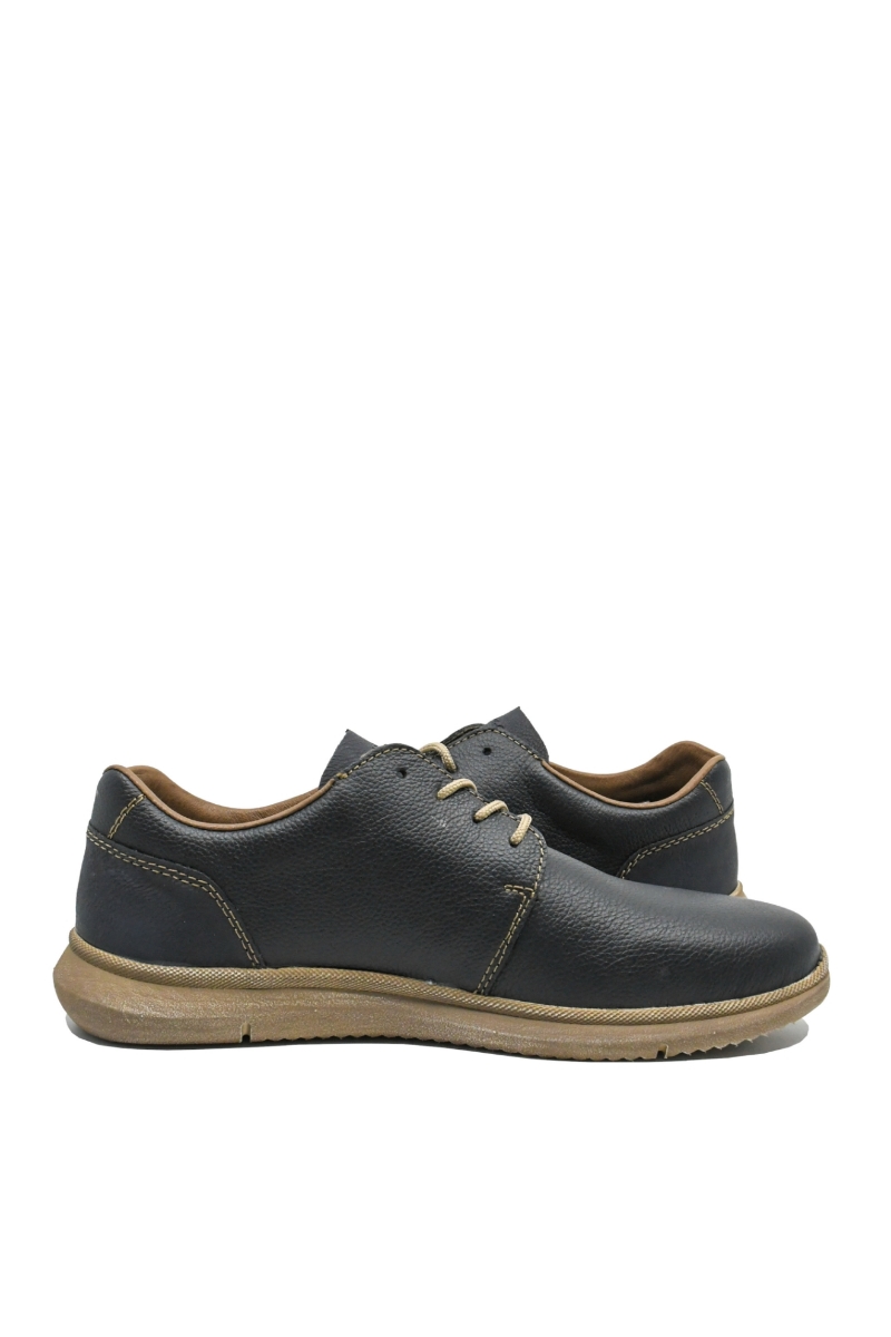 Imagine Pantofi casual bleumarin din piele naturală cu calapod lat RIK10402-14