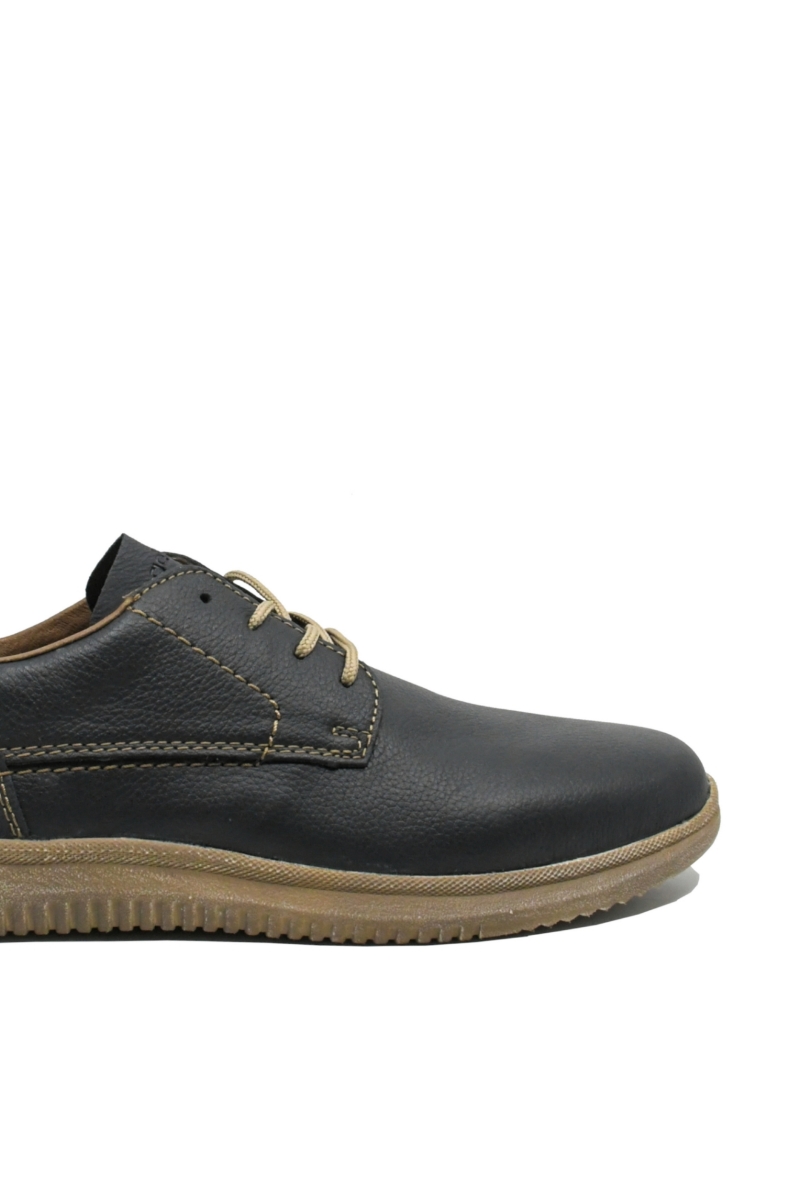 Imagine Pantofi casual bleumarin din piele naturală cu calapod lat RIK10402-14