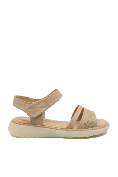 Imagine Sandale damă utracomode bej apricot, din piele naturală FNX33192
