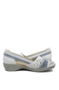 Imagine Mocasini damă din piele naturală albi, cu detalii bleu RIK41358-80