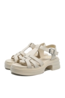Imagine Sandale damă platformă crem din piele naturală FNX1007-1
