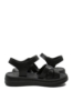 Imagine Sandale damă comode, negre din piele naturală FNX246615
