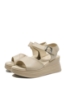Imagine Sandale comode wedge cream din piele naturală FNX8701-1