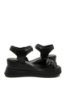 Imagine Sandale comode negre din piele naturală cu împletituri FNX8702-1