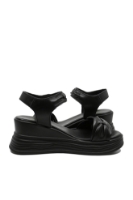 Imagine Sandale comode negre din piele naturală cu împletituri FNX8702-1