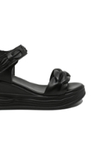 Imagine Sandale comode negre din piele naturală cu împletituri FNX8702-1