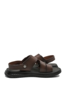 Imagine Sandale ușoare bărbați maro, cu trei barete din piele naturală FNX72009