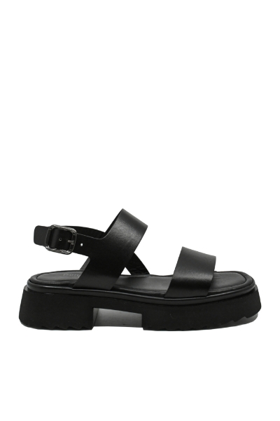 Imagine Sandale damă cu platformă, negre din piele naturală MIR303