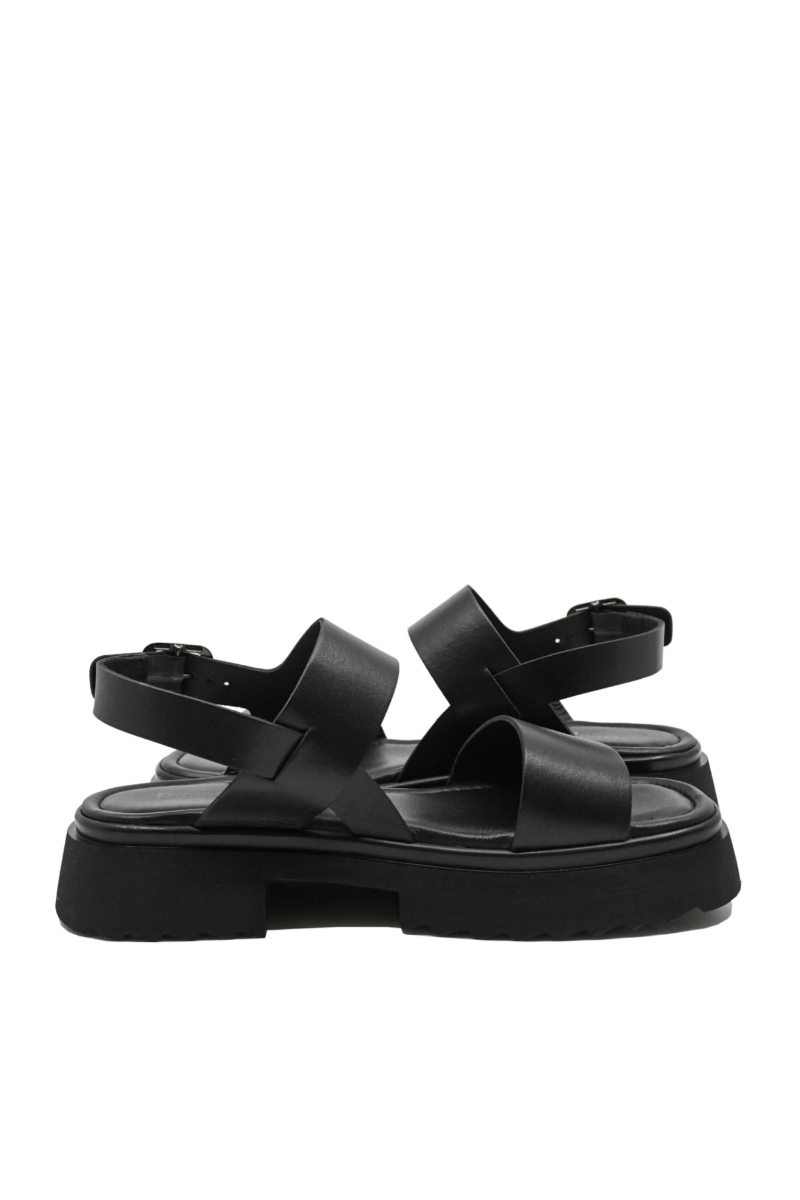 Imagine Sandale damă cu platformă, negre din piele naturală MIR303