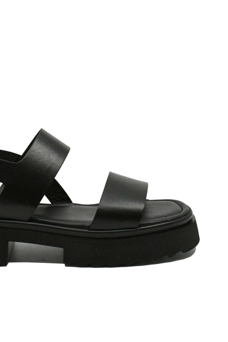 Imagine Sandale damă cu platformă, negre din piele naturală MIR303