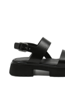 Imagine Sandale damă cu platformă, negre din piele naturală MIR303