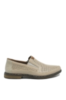 Imagine Pantofi casual bej din piele naturală cu perforații RIK13459-60
