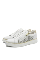Imagine Pantofi sport damă alb cu auriu, din piele naturală REMD2E03-80
