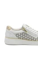 Imagine Pantofi sport damă alb cu auriu, din piele naturală REMD2E03-80