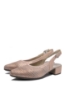 Imagine Pantofi decupați din piele naturală roz sidefat cu buline perforate RIK47066-31