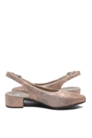 Imagine Pantofi decupați din piele naturală roz sidefat cu buline perforate RIK47066-31