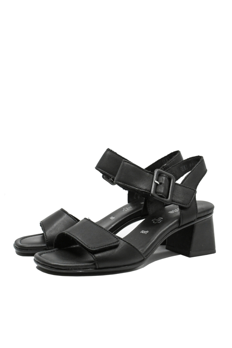 Imagine Sandale damă reglabile, negre din piele naturală REMD1K51-00
