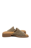Imagine Saboți damă plați bej textil cu model împletit MIR1422
