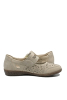 Imagine Pantofi casual din piele naturală bej cu model perforat RIK47675-60