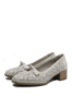 Imagine Pantofi office gri din piele naturală, cu model floral GOR5671