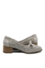 Imagine Pantofi office gri din piele naturală, cu model floral GOR5671