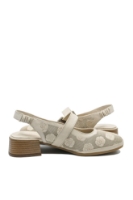 Imagine Pantofi decupați bej din piele naturală, cu model floral GOR5683