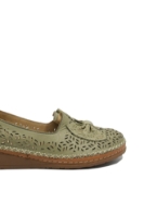 Imagine Mocasini cu fundiță, verde scorpion din piele naturală GOR04158