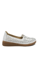 Imagine Mocasini cu fundiță, albi din piele naturală GOR04158