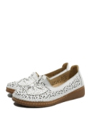 Imagine Mocasini cu fundiță, albi din piele naturală GOR04158