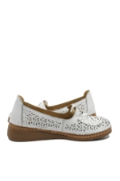 Imagine Mocasini cu fundiță, albi din piele naturală GOR04158