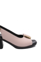 Imagine Sandale office din piele naturală, roz pudră cu accente aurii MIR9620