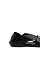 Imagine Sandale negre bărbați cu design modern și talpa cusută 3558N