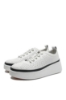 Imagine Pantofi casual cu platformă albi, perforați, din piele naturală FNX244