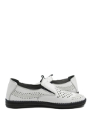 Imagine Mocasini bărbați albi din piele naturală, cu perforații și modele GOR1049