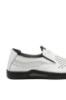 Imagine Mocasini bărbați albi din piele naturală, cu perforații și modele GOR1049