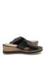 Imagine Saboți wedge cu fundiță, negri, din piele naturală REMD6456-00