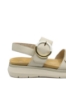 Imagine Sandale damă joase reglabile, bej din piele naturală REMD2K50-80