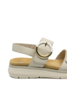 Imagine Sandale damă joase reglabile, bej din piele naturală REMD2K50-80