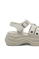 Imagine Sandale cu platformă bej deschis din piele naturală OTR40002