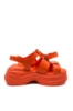 Imagine Sandale cu platformă orange din piele naturală OTR40003