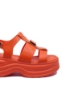 Imagine Sandale cu platformă orange din piele naturală OTR40003