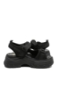 Imagine Sandale cu platformă negre, textil și piele naturală FNX49026