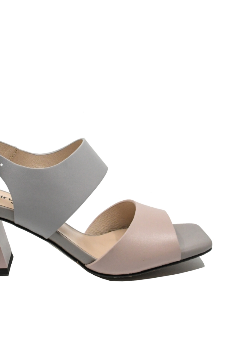 Imagine Sandale elegante blue  pink, din piele naturală, cu toc piramidă FLG2403