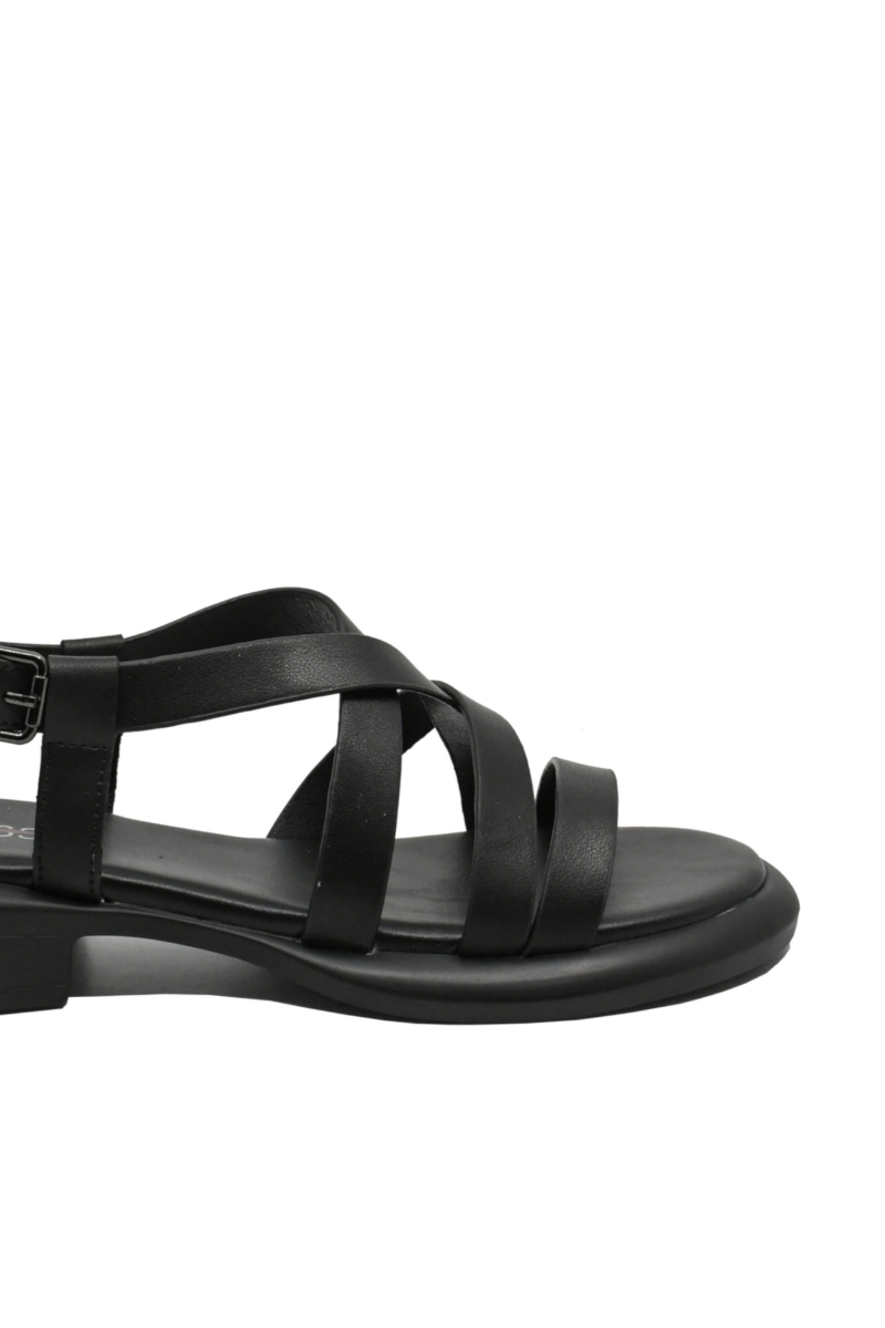 Imagine Sandale joase cu barete subțiri, negre din piele naturală OTR60018