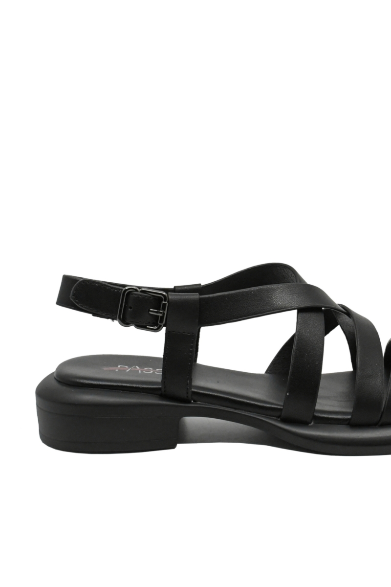 Imagine Sandale joase cu barete subțiri, negre din piele naturală OTR60018