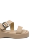 Imagine Sandale casual cu platformă bej apricot din piele naturală OTR60006