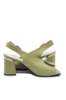 Imagine Sandale elegante office, verde deschis cu detalii albe, din piele naturală OTR60020