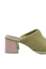 Imagine Saboți ușori cu toc din piele naturală, kaki cu toc roz OTR60019