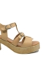 Imagine Sandale platformă bej din piele naturală, cu catarame decorative GOR11403